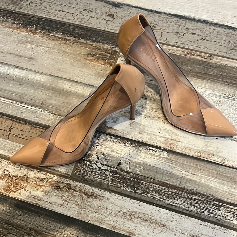 SCHUTZ Tan Transparent Heels